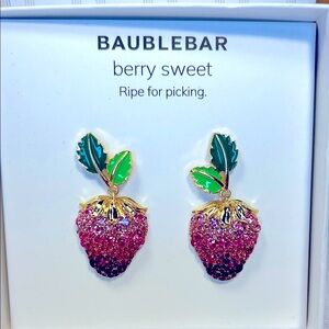 BaubleBar Berry Sweet Earrings in Pink and Green